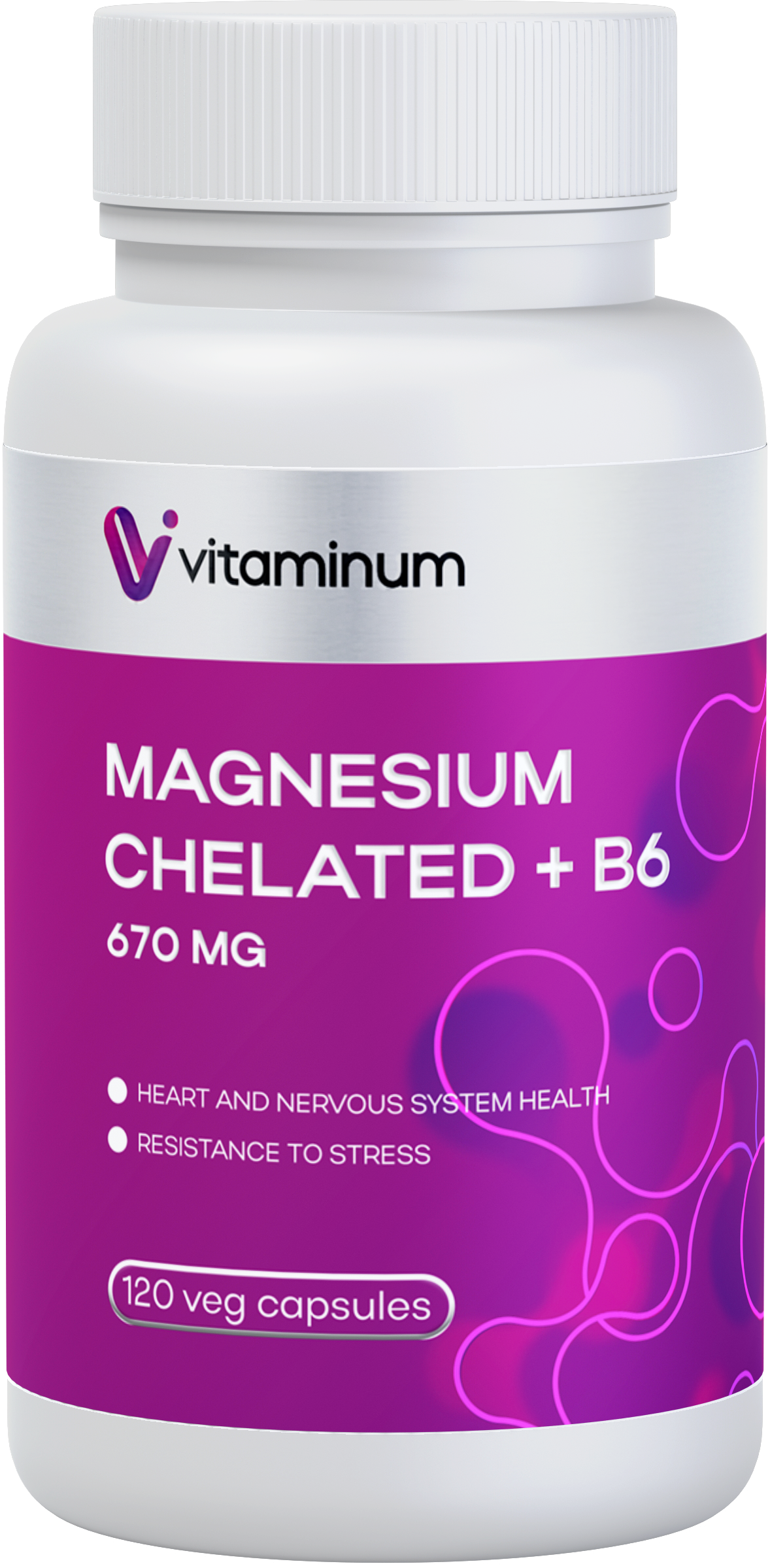  Vitaminum МАГНИЙ ХЕЛАТ + витамин В6 (670 MG) 120 капсул 800 мг  в Старой Руссе