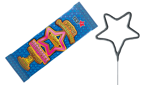  Бенгальские свечи фигурные 2 шт "Звездочка"  в Старой Руссе